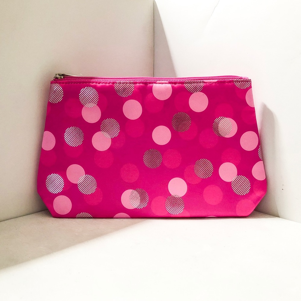 Clinique Hot Pink Polka Dot Makeup Bag